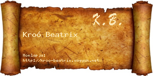 Kroó Beatrix névjegykártya